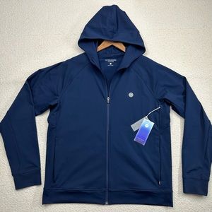 OuterKnown Active Long Sleeve Full Zip Hooded Jacket Large Blue New With Tags